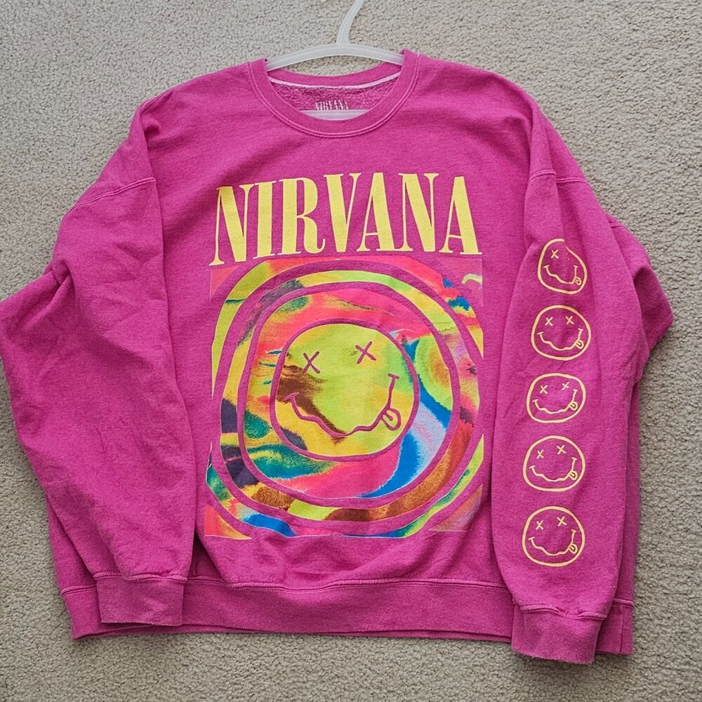 Nirvana hot pink sweatshirt